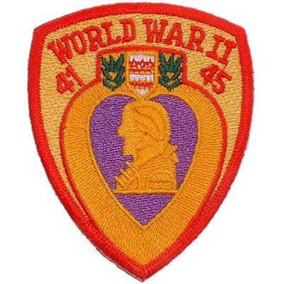 IRON ON WWII PURPLE HEART PATCH