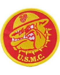 IRON ON ROUND USMC BULLDOG PATCH