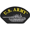 IRON ON US ARMY W/TANK HAT PATCH