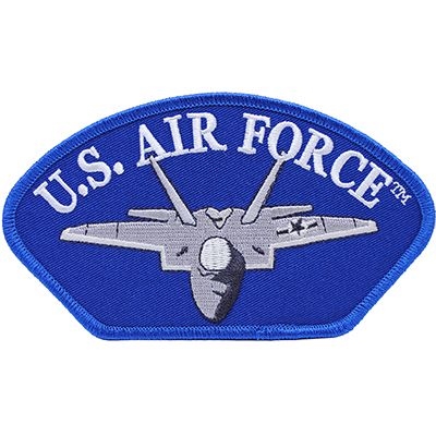 IRON ON AIR FORCE JET HAT PATCH