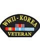 IRON ON WWII-KOREA VETERAN HAT PATCH