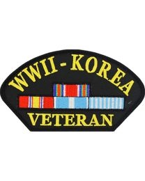 IRON ON WWII-KOREA VETERAN HAT PATCH