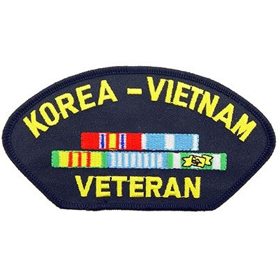 IRON ON KOREA-VIETNAM VETERAN HAT PATCH