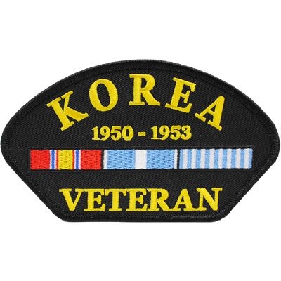 IRON ON KOREA VETERAN W/RIBBONS PATCH