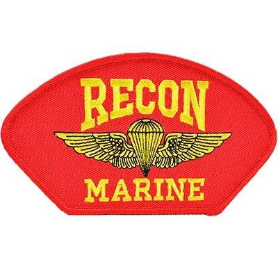 IRON ON RED RECON MARINE HAT PATCH