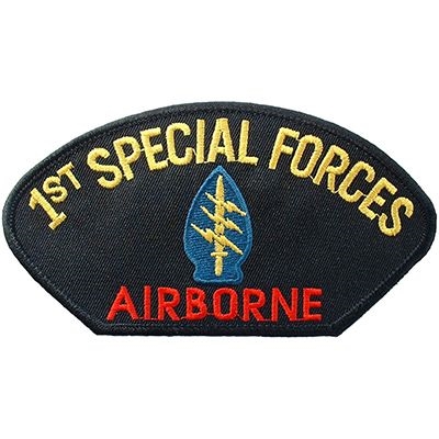 IRON ON 1st SPECIAL FORCES AIRBORNE HAT PATCH