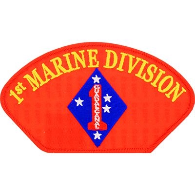 IRON ON USMC 1ST MARINE DIV HAT PATCH