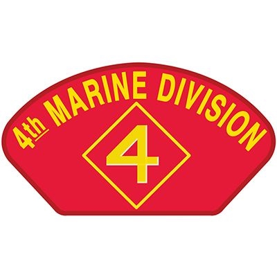 IRON ON USMC 4th MARINE DIV HAT PATCH