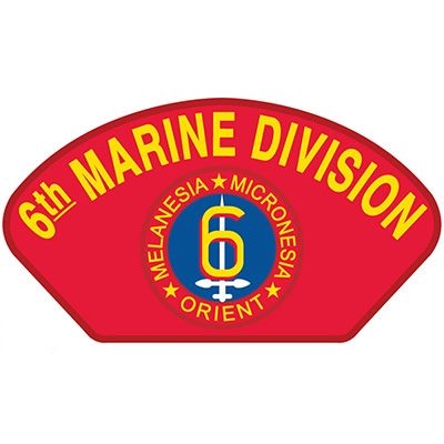 IRON ON USMC 6th DIV HAT PATCH