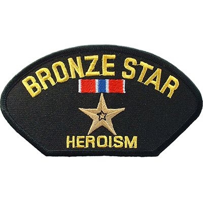 IRON ON BRONZE STAR MEDAL HAT PATCH