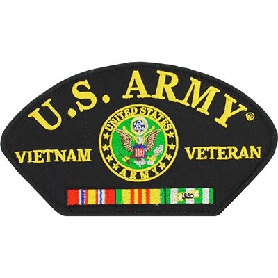 IRON ON US ARMY VIETNAM VETERAN HAT PATCH