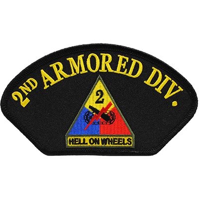 IRON ON 2nd ARMORED DIV HAT PATCH