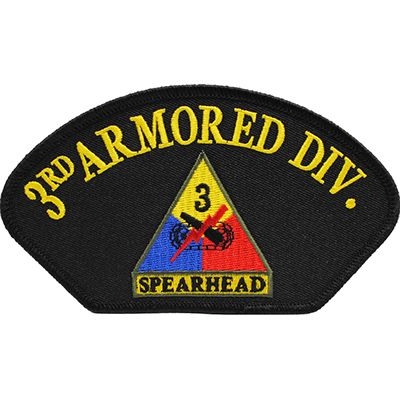 IRON ON 3rd ARMORED DIV HAT PATCH