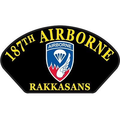 IRON ON 187th AIRBORNE HAT PATCH