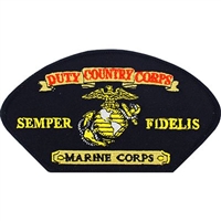 IRON ON USMC DUTY COUNTRY CORPS HAT PATCH