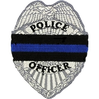 IRON ON BLUE LINE POLICE BADGE PATCH