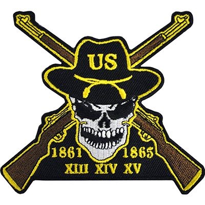 IRON ON CAVALRY SKULL PATCH
