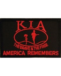 IRON ON KIA BLACK W/RED PATCH