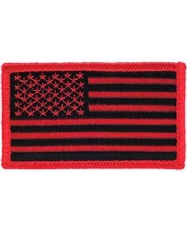 IRON ON AMERICAN FLAG RED/BLACK PATCH