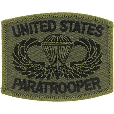 IRON ON US PARATROOPER SUBDUED PATCH