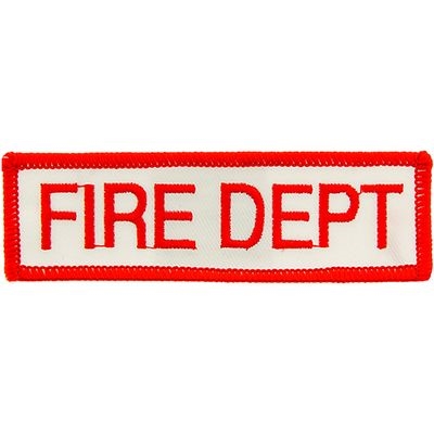 IRON ON FIRE DEPT TAB PATCH