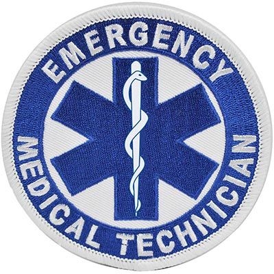 IRON ON ROUND EMT LOGO PATCH