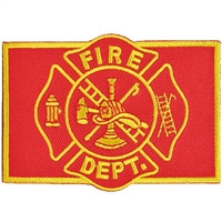IRON ON FIRE DEPT FLAG PATCH