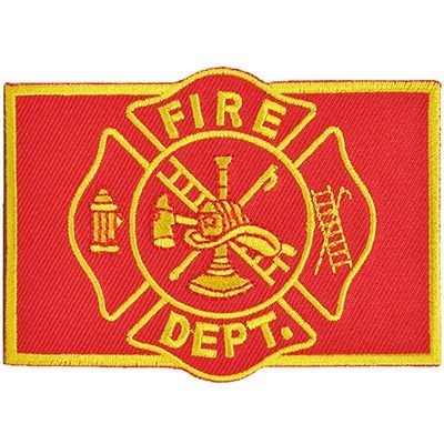 IRON ON FIRE DEPT FLAG PATCH