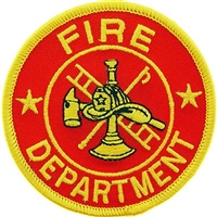 IRON ON ROUND FIRE DEPT LOGO PATCH