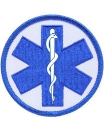 IRON ON ROUND EMS STAR OF LIFE PATCH