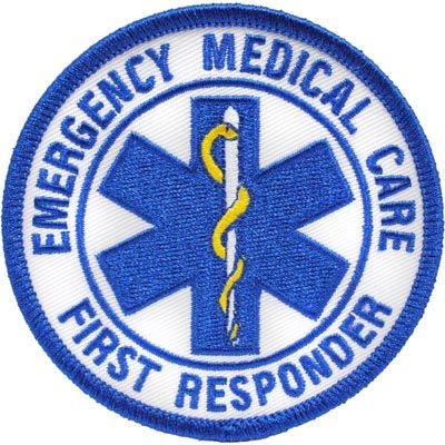 IRON ON ROUND FIRST RESPONDER PATCH