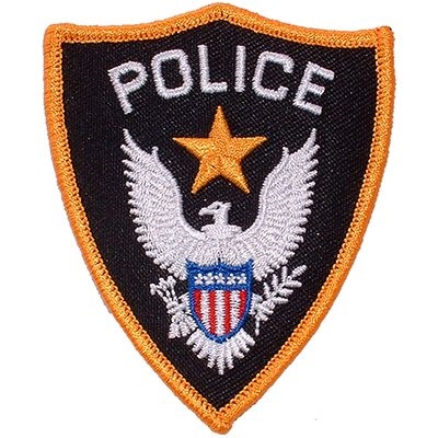IRON ON POLICE EMBLEM PATCH