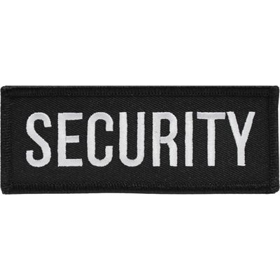 IRON ON SECURITY TAB BLK/WHITE PATCH
