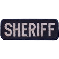 IRON ON SHERIFF TAB NAVY PATCH