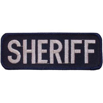 IRON ON SHERIFF TAB NAVY PATCH