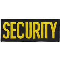 IRON ON SECURITY TAB BLK/YELLOW PATCH