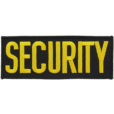 IRON ON SECURITY TAB BLK/YELLOW PATCH