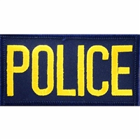 IRON ON POLICE TAB BLUE/YELLOW PATCH