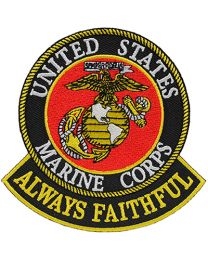 IRON ON USMC ALWAYS FAITHFUL PATCH