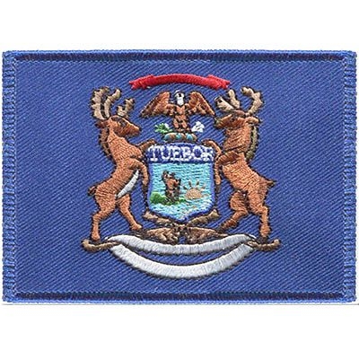 IRON ON MICHIGAN FLAG PATCH