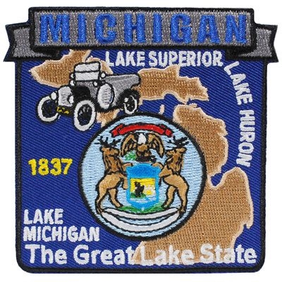 IRON ON  MICHIGAN MAP PATCH