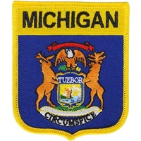 IRON ON MICHIGAN SHIELD PATCH