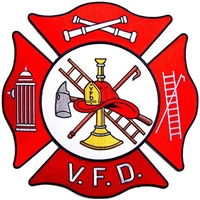 IRON ON V.F.D. FIRE DEPT LOGO PATCH