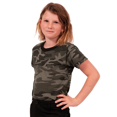 Kids Black Camo T-Shirt