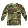 Kids Long Sleeve Woodland Camo T-Shirt
