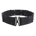 Black GI Style Pistol Belt With Metal Buckle