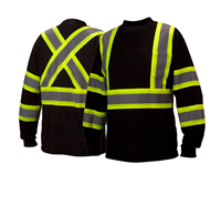 PYRAMEX HI-VIZ BLACK LONG SLEEVE SHIRT