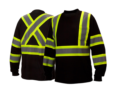 PYRAMEX HI-VIZ BLACK LONG SLEEVE SHIRT