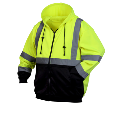 PYRAMEX HI-VIZ YELLOW ZIP SWEATSHIRT