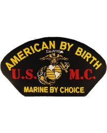 IRON ON USMC AMERICAN BY BIRTH PATCH